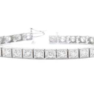 4.00 Carats Natural Diamond 14K Solid White Gold Bracelet