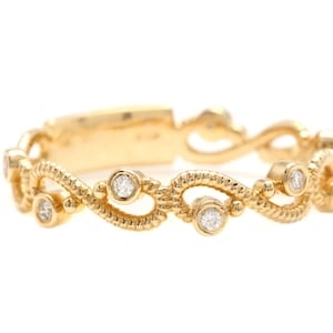 Superb 0.12 Carats Natural Diamond 14K Solid Yellow Gold Ring