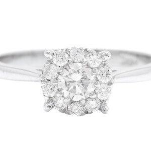 Splendid 0.45 Carats Natural Diamond 18K Solid White Gold Band Ring