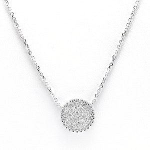 0.40Ct Stunning 14K Solid White Gold Diamond Necklace