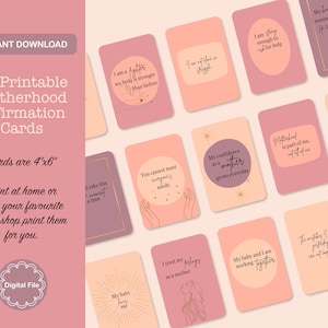 Mutterschaftsbestätigungskarten | Ausdruckbare Affirmationen | Positive Neue Mama und Baby Affirmationen | Tägliche Mutterschaft Affirmationen