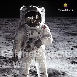 Buzz Aldrin c1969 - Década de 1990 APPLE Corp. Cartel publicitario "Think Different" / Cartel de Apple / Arte de pared / Cartel de astronauta