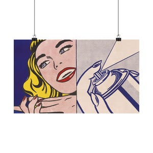 Roy Lichtenstein &quot;Girl and Spray Can&quot;, 1964 Print Replica | Roy Lichtenstein Print, Roy Lichtenstein Poster, Roy Lichtenstein Original