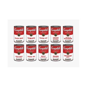 Andy Warhol &quot;Campbell&#39;s Soup Cans&quot;, 1962 Replica | Andy Warhol Poster, Andy Warhol Art, Campbell&#39;s Soup Cans Poster, Soup Print