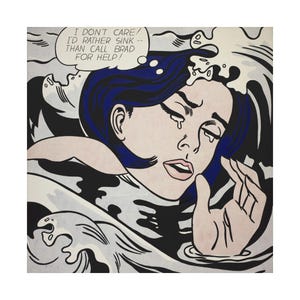 Roy Lichtenstein "Drowning Girl", 1963 Replica di stampa / Stampa di Roy Lichtenstein, Poster di Roy Lichtenstein, Originale di Roy Lichtenstein
