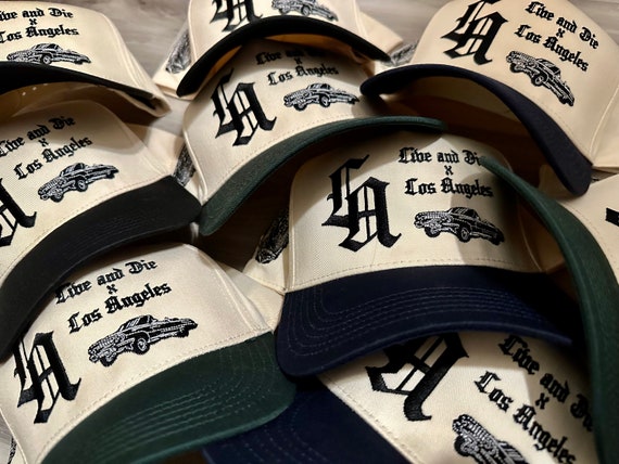 Los Angeles Hat With Lowrider and Virgin Mary Live and Die in LA Hat Snapback Hat Etsy