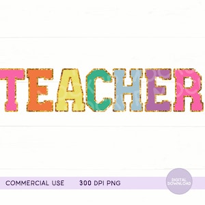 Maestro PNG, Letras de chenilla sintética del maestro, Letras del equipo universitario del maestro, Regalo del maestro, Semana de apreciación del maestro, Enseñar DTF, Sublimación del maestro