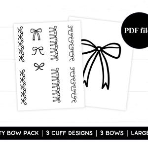 Bow Stick and Stitch Designs PDF Download | Stick and Stitch Embroidery Patches | DIY Printable Bow Hand Embroidery | Digital Download