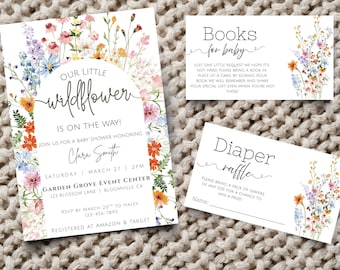 Wildflower Baby Shower Invitation Bundle | Boho Floral (Digital Download)