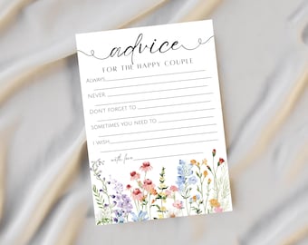 Wildflower Advice for Happy Couple Bridal Shower Game Card (Digital Download)