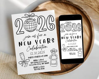 New Year’s Eve Party Invitation | Minimalist Elegant Design