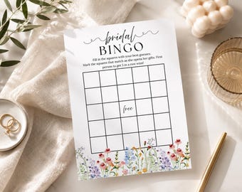 Wildblumen Braut Bingo Spiel, rustikale Blumendusche Aktivität (digitaler Download)