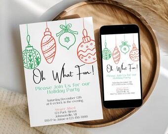 Festive Holiday Party Invitation | Editable Christmas Invite (Digital)