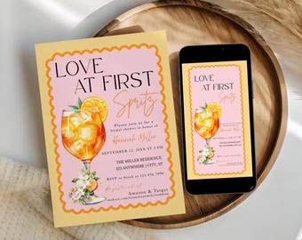 Aperol Spritz, Brautparty-Einladung, italienischer Sommer Braut einladen (Printable & Mobile)