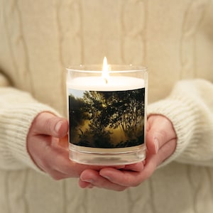 Glass jar soy wax candle