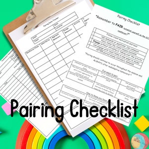 ABA Pairing Tracker, Pairing Checklist, and Free Operant Preference Sheets for RBTs/ BCBAs, ABA Preference Assessment, Reinforcer Tracker