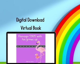 Social skills for children, Be Safe, Simple Books, Digital Book, Flamingos, Stay with grown up, Safety