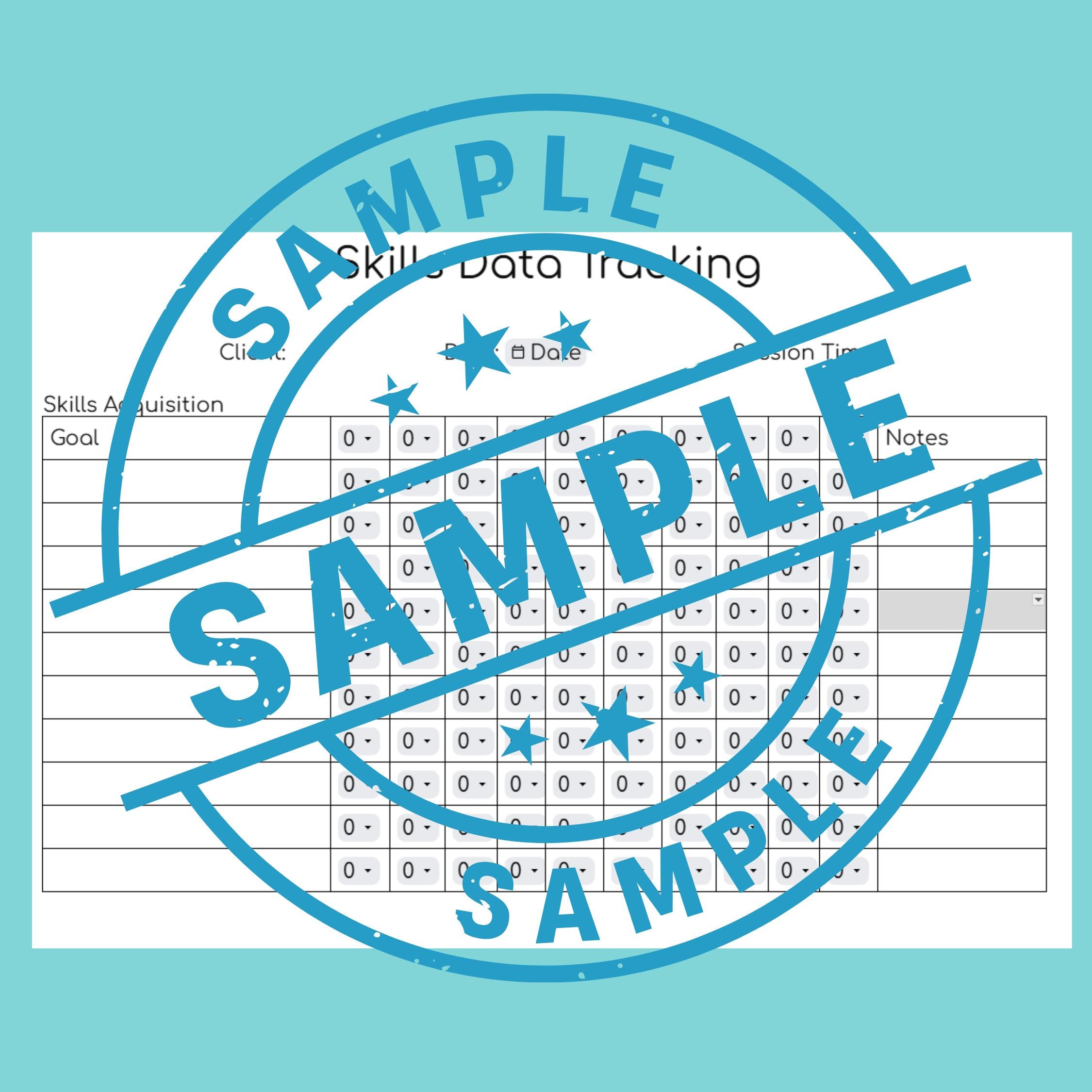 Editable ABA Data Tracker, RBT Session Note Template (digital) - Etsy