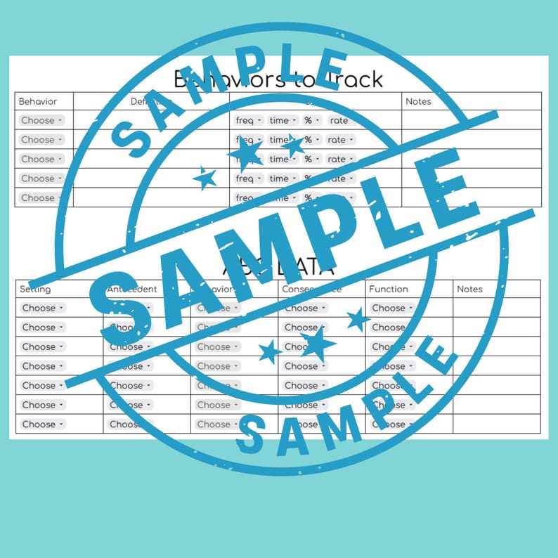 Editable ABA Data Tracker, RBT Session Note Template (digital) - Etsy