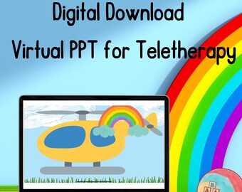Happy Helicopter Teletherapy Slideshow, ABA & Speech Therapy (Digital Download)