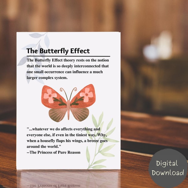 Schmetterling Effekt Theorie Kunst | Schmetterling Wandkunst | Inspirierendes Zitat | Büro Wandkunst | Wohnzimmer Wandkunst | Frühling Druckbare Wandkunst
