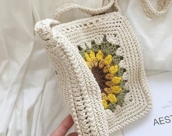 Handmade Crochet Sunflower Purse  A Touch of Sunshine in Your Hand