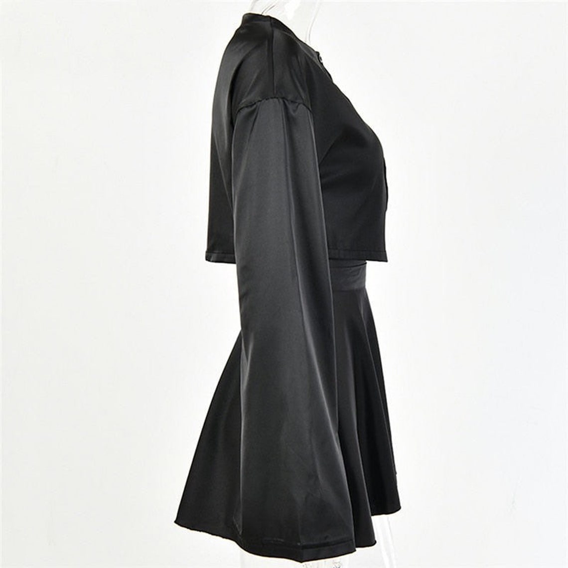 Plus Satin 3/4 Sleeve Wide Leg 2 Piece Set | Women's Luxe Plus Size Set main image 0
