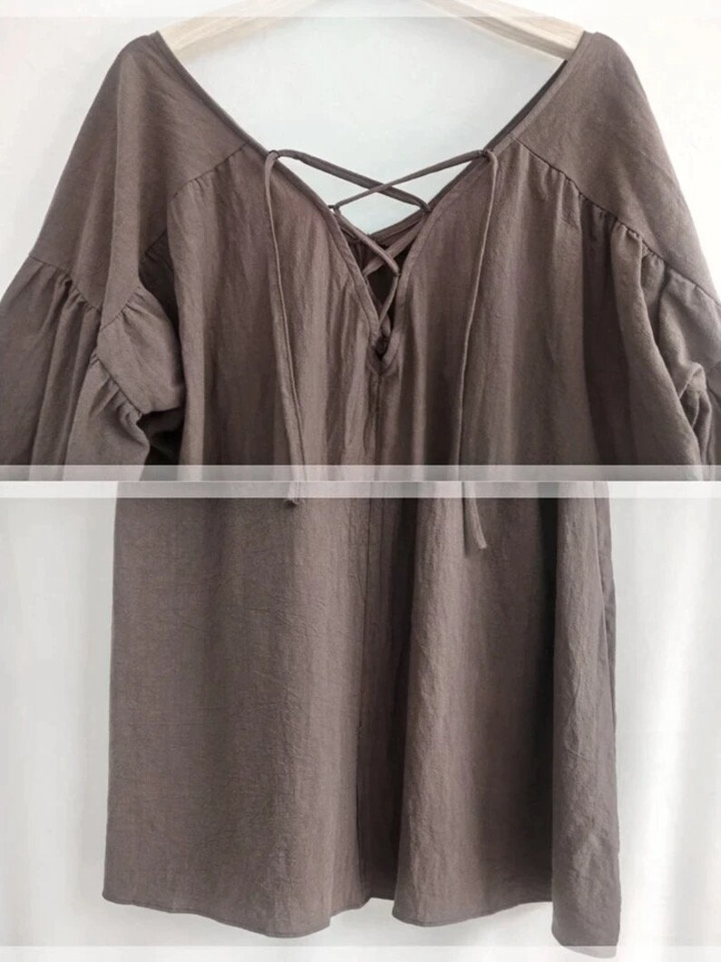 Cotton Boho Dress Women Long Dress With Puff Sleeves Maxi Etsy