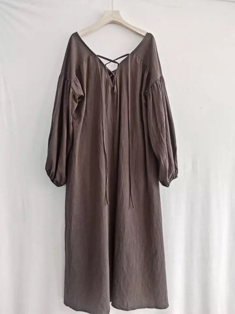 Cotton Boho Dress Women Long Dress With Puff Sleeves Maxi Etsy