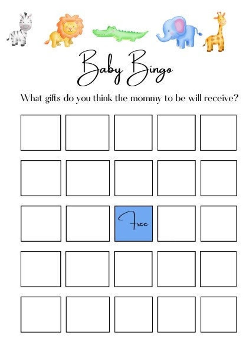 Baby Animals Baby Shower Games Printable, Baby Shower Games Bundle ...