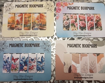 Floral Magnetic Bookmark Set, Book Lover Gift, Page Saver