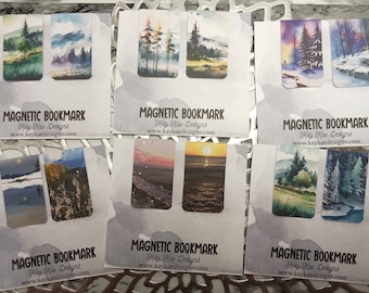 Landscape Magnetic Bookmark Set, Book Lover Gift