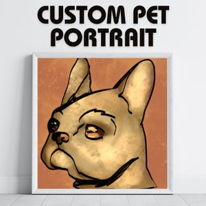 Custom Pet Portrait | Non-Ai art | DIGITAL PRODUCT | Simple Hand Drawn Pet Portrait