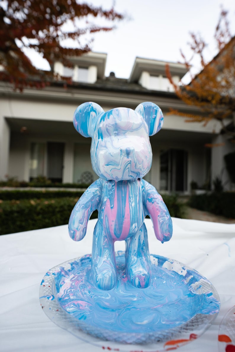 DIY Fluid Bear Painting Set Acrylic Pour Painting Bearbear Etsy
