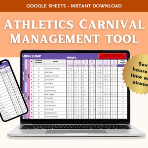 Athletics Carnival Management Tool - Spreadsheet - School Teacher Tool