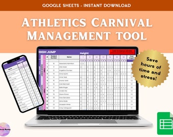 Athletics Carnival Management Tool - Spreadsheet - School Teacher Tool