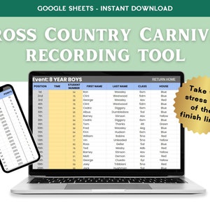 Cross Country Recording Sheet | Spreadsheet | School Sport