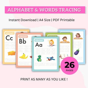 ABC & Sight Word Tracing Worksheets: Preschool Kindergarten Printable (PDF Download