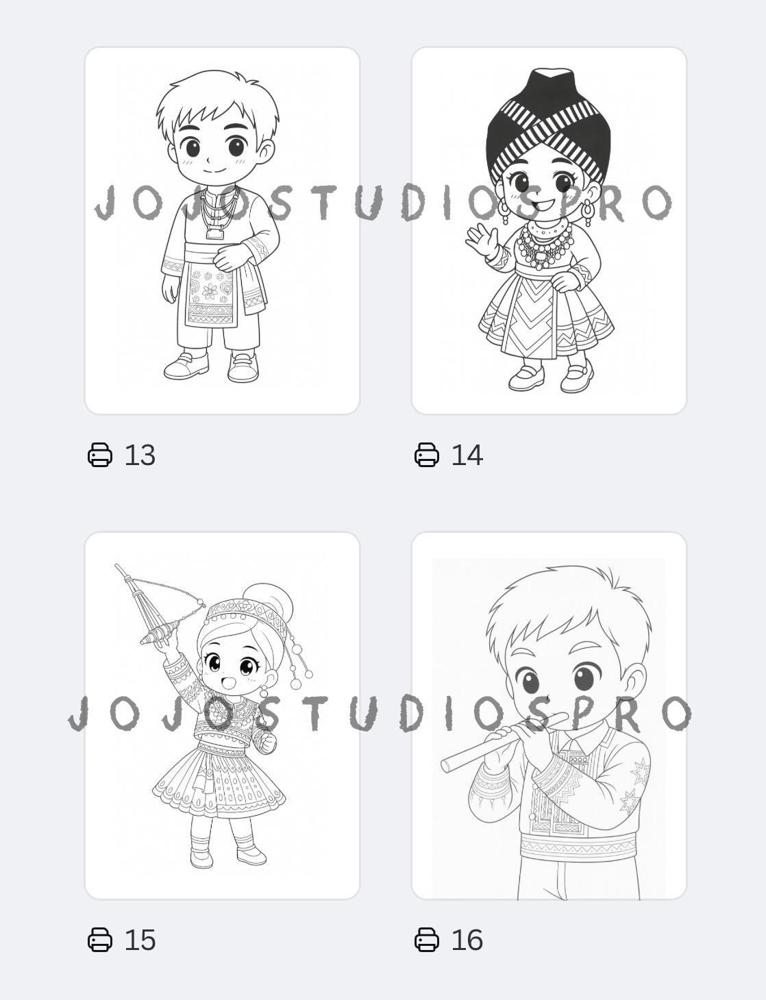 Hmong Coloring Pattern Hmong Coloring Pages 20 Total | Digital Download - Etsy