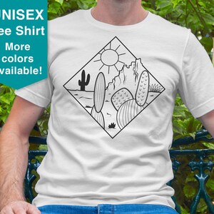 Desert cactus shirt, T-Shirt For Women, Nature lover gift, Desert Adventure Shirt, Arizona Shirt, Cute Cactus Shirt, Cactus Scene Shirt