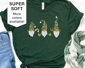 St Patricks Day Gnome Tee Shirt, Shamrock Lucky Shirt