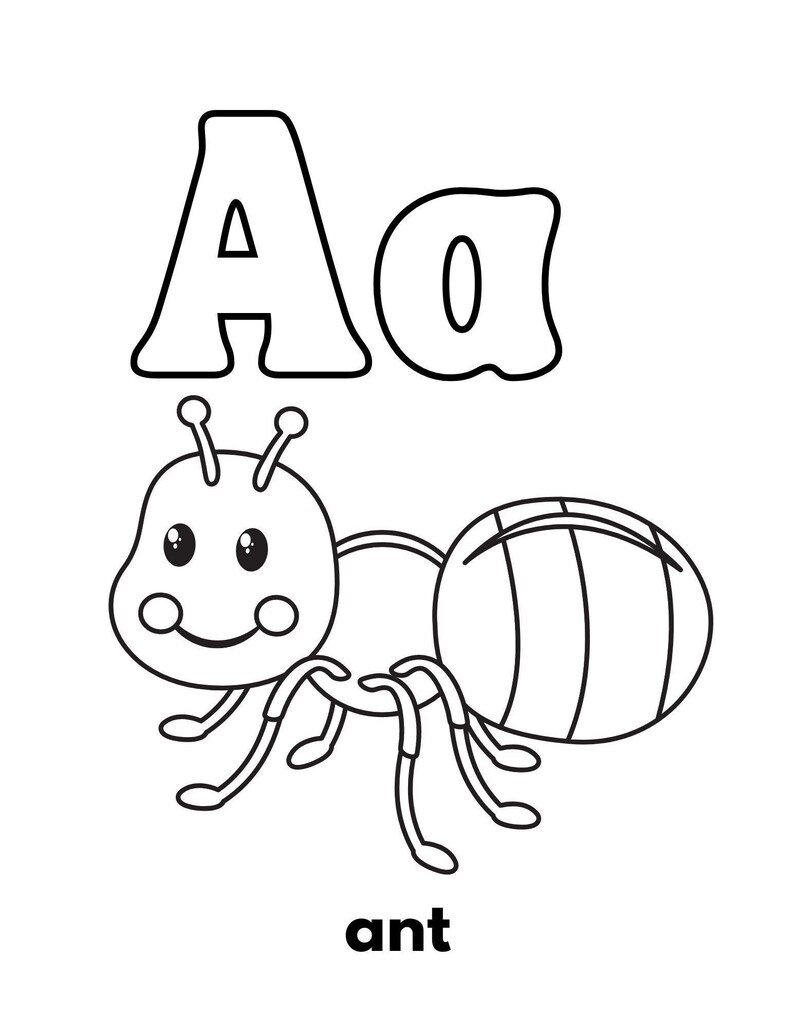 ABC Animal Coloring Pages Etsy
