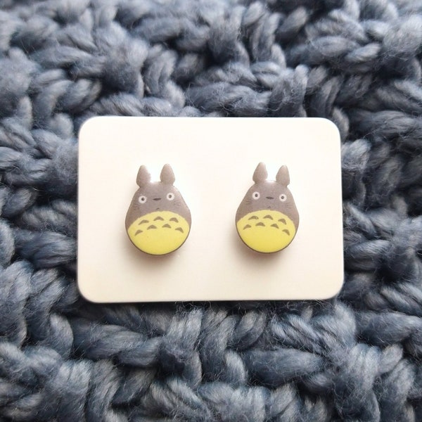 Small Totoro Studs • Cute Anime Earrings • Gift for Anime Fans