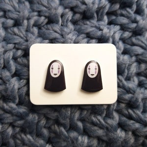 No-Face Studs • Cute Anime Earrings • Gift for Anime Fans