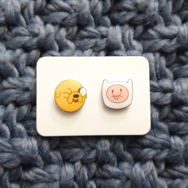 Finn & Jake Studs • Cute Adventure Time Earrings • Gift Ideas for Him/Her