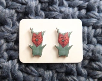 Forest Spirit Studs, Cute Video Game Earrings, Handmade Gift for Gamers, Hypoallergenic