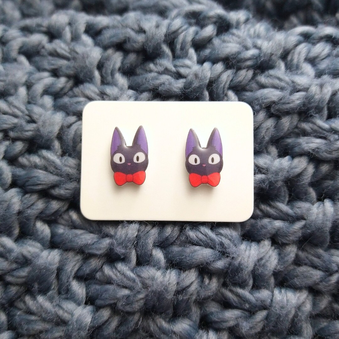 Jiji Cat Studs Cute Anime Earrings Gift for Anime Fans Etsy