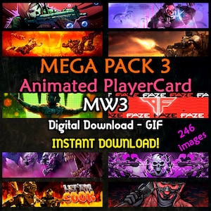 Carte de joueur animée MW3 Mega Pack 3 - Animée - Gif - Carte - MW3 - COD - BO6