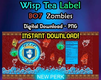 Label Wisp Tea Black Ops 7 - Perk Zombies - Wisp Tea - BO7 Zombies - COD - PNG