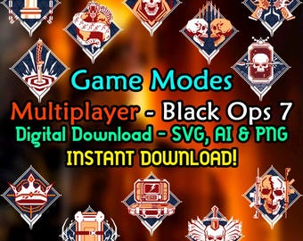 ロゴ ゲームモード Black Ops 7 マルチプレイヤー - メダル - BO7 - COD - SVG、AI、PNG